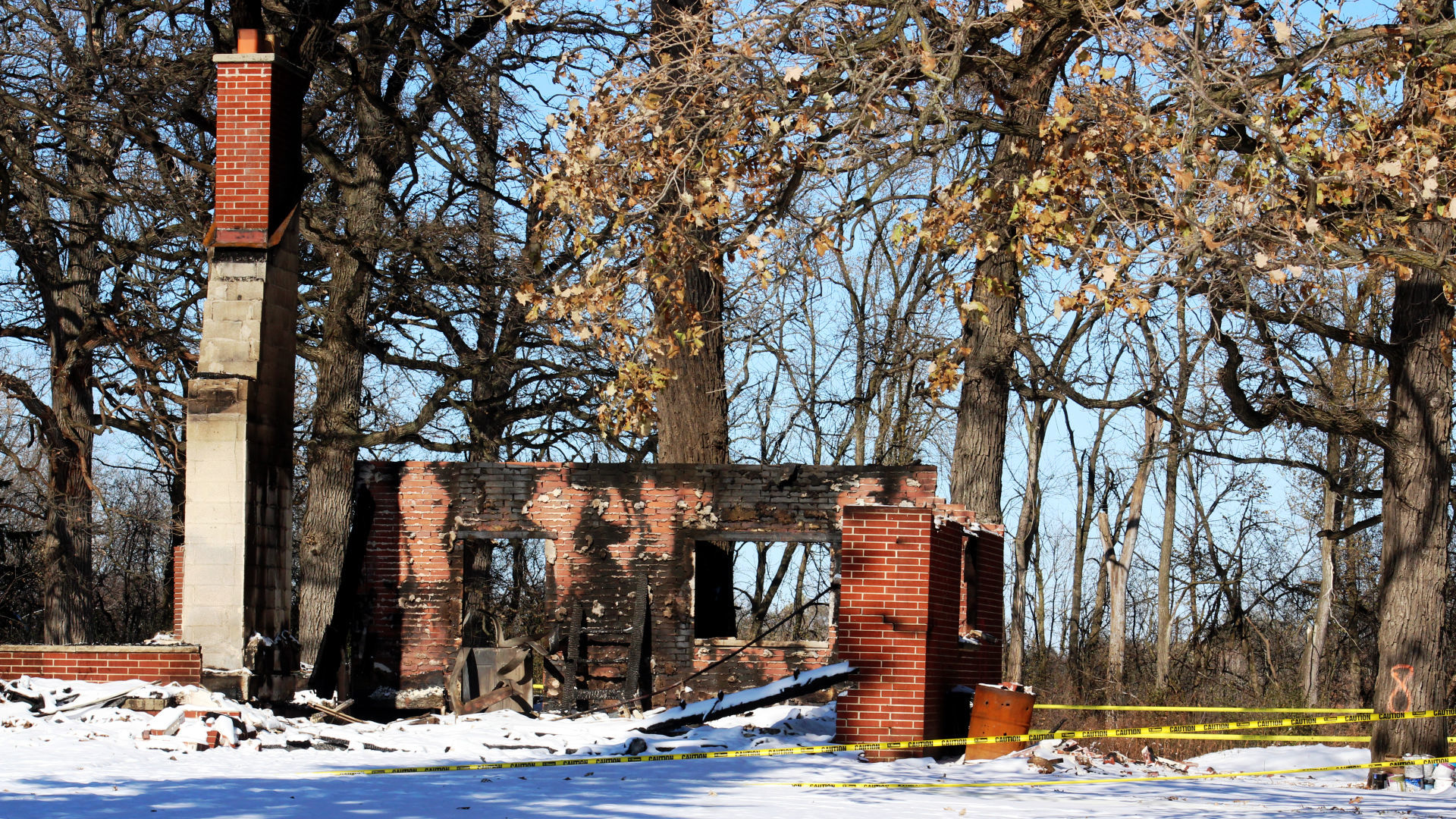 Scorched and exposed walls